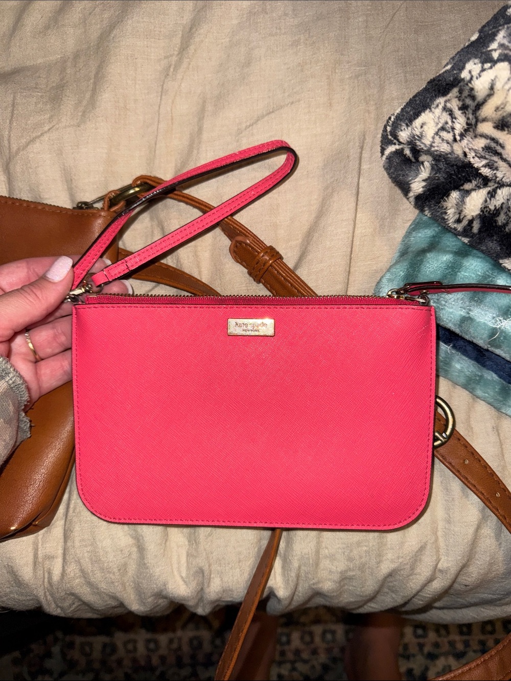 kate spade Hot Pink Slim Wristlet with Removable Strap